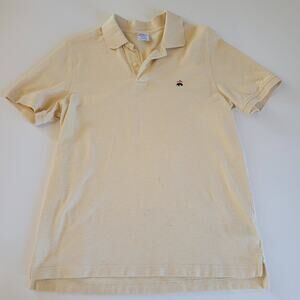 Brooks Brothers Polo Shirt Mens Large Yellow 1818 Performance Slim Fit Cotton